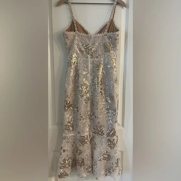 MARCHESA NOTTE Floral Sequin Gown Size 2 - Picture 5 of 11